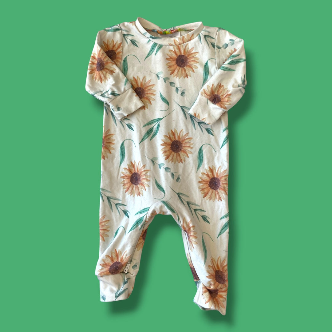 white potier pins romper, 0-3m