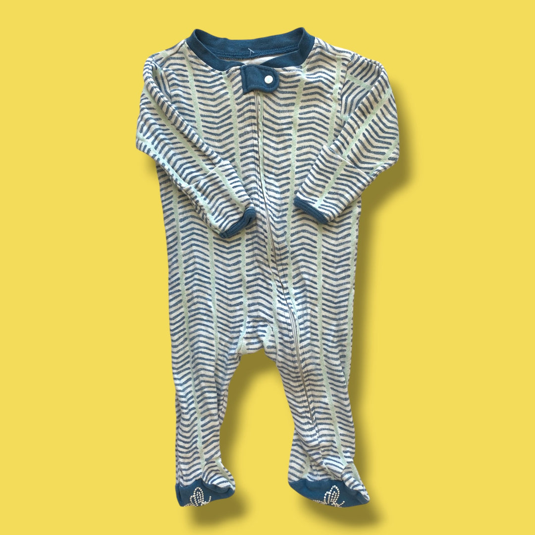 blue burts bees sleeper, 0-3m