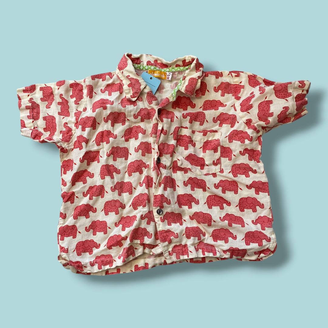 Red Almirah Button up, 4-5Y