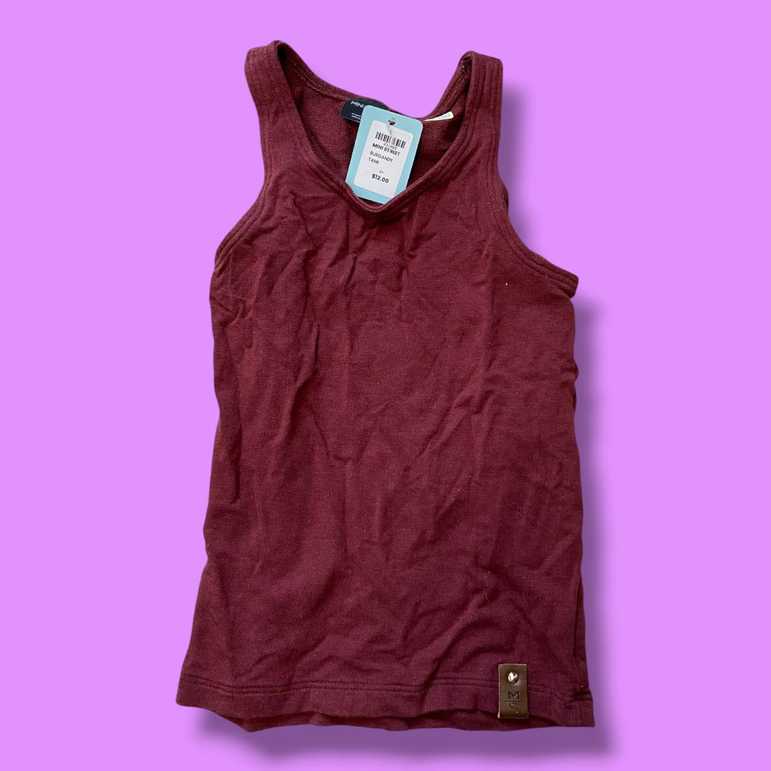 Burgandy Mini Street Tank, 4Y