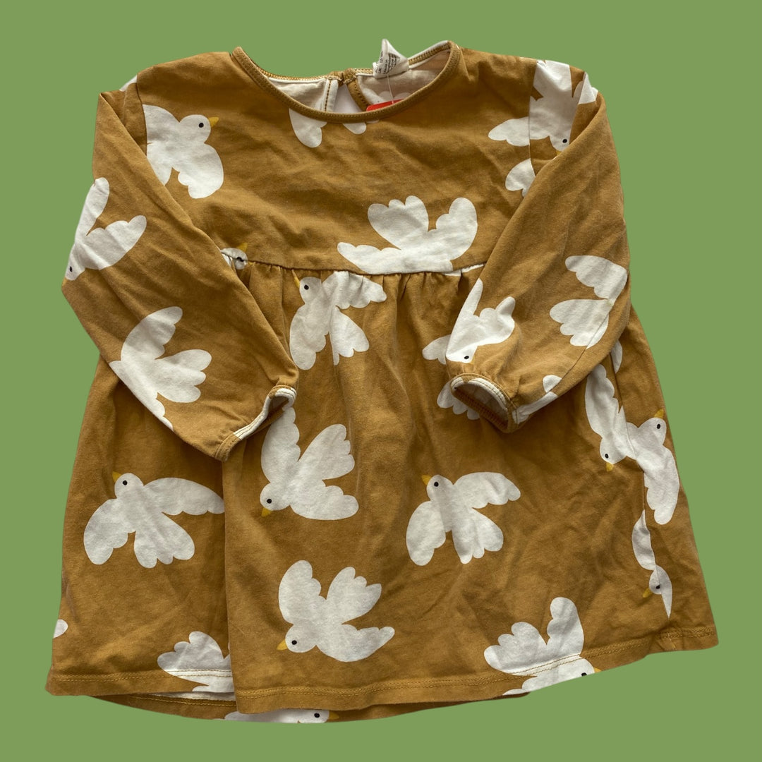 brown h&amp;m bird dress, 18m