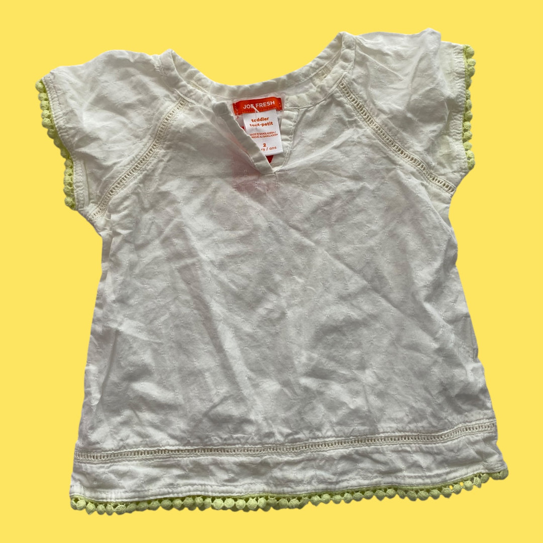 white Joe Fresh flowy top, 2y