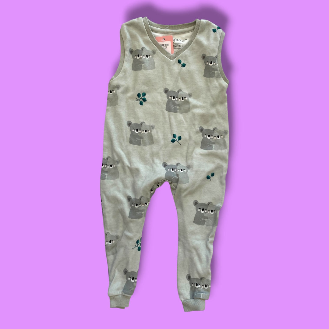 Blue zippyjam sleeveless romper, 6-9m