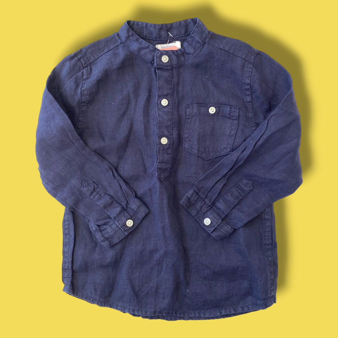 blue boutchou button up, 2y