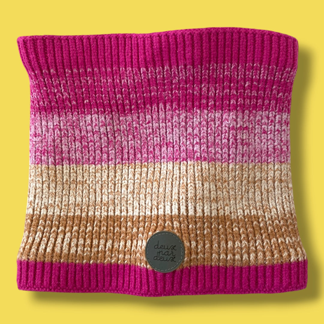 Pink deux par deux Neck Warmer, 7-14Y