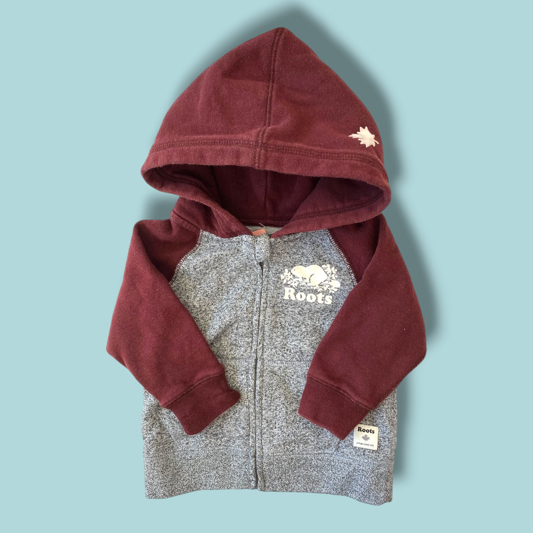 grey roots zip up, 6-12m