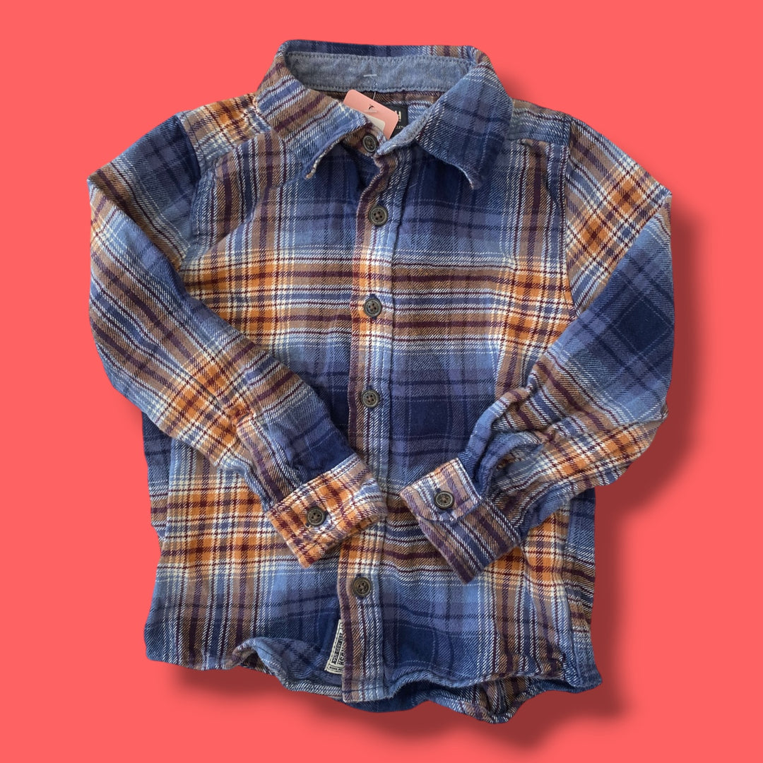 blue oshkosh button up, 3y