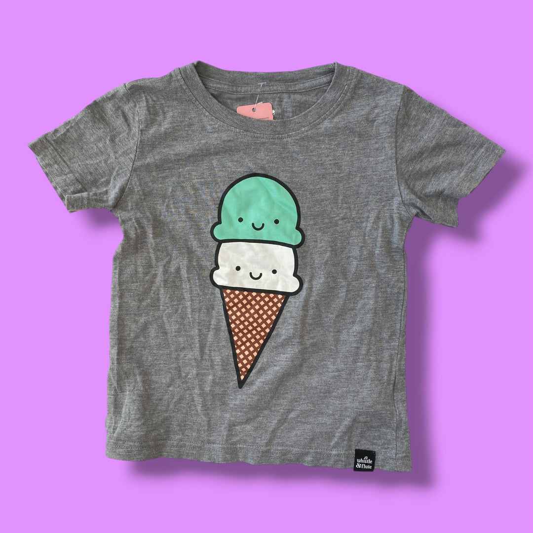 grey whistle&amp;flute ice cream t-shirt, 3/4y
