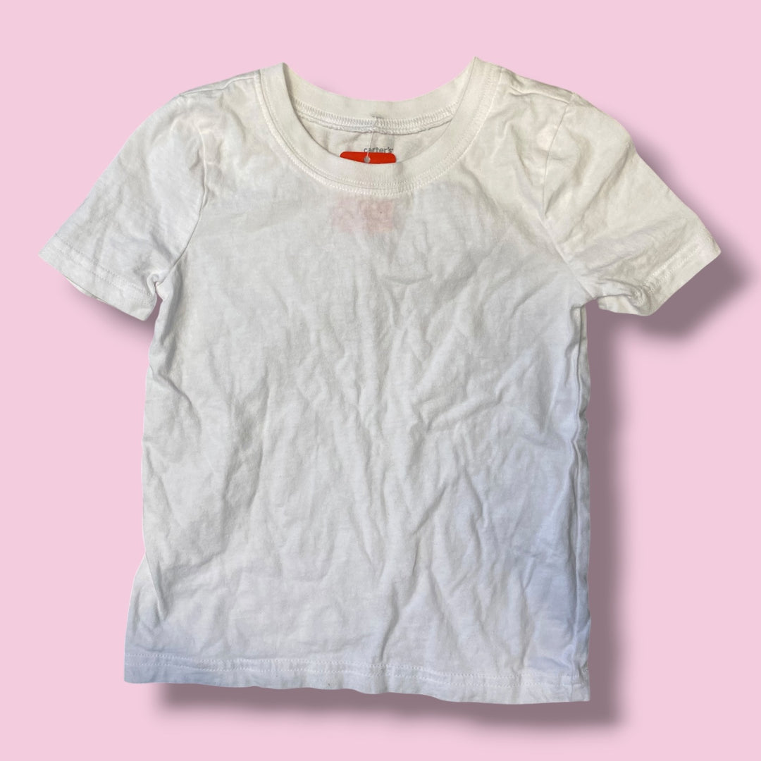 white Carters t-shirt, 4/5y