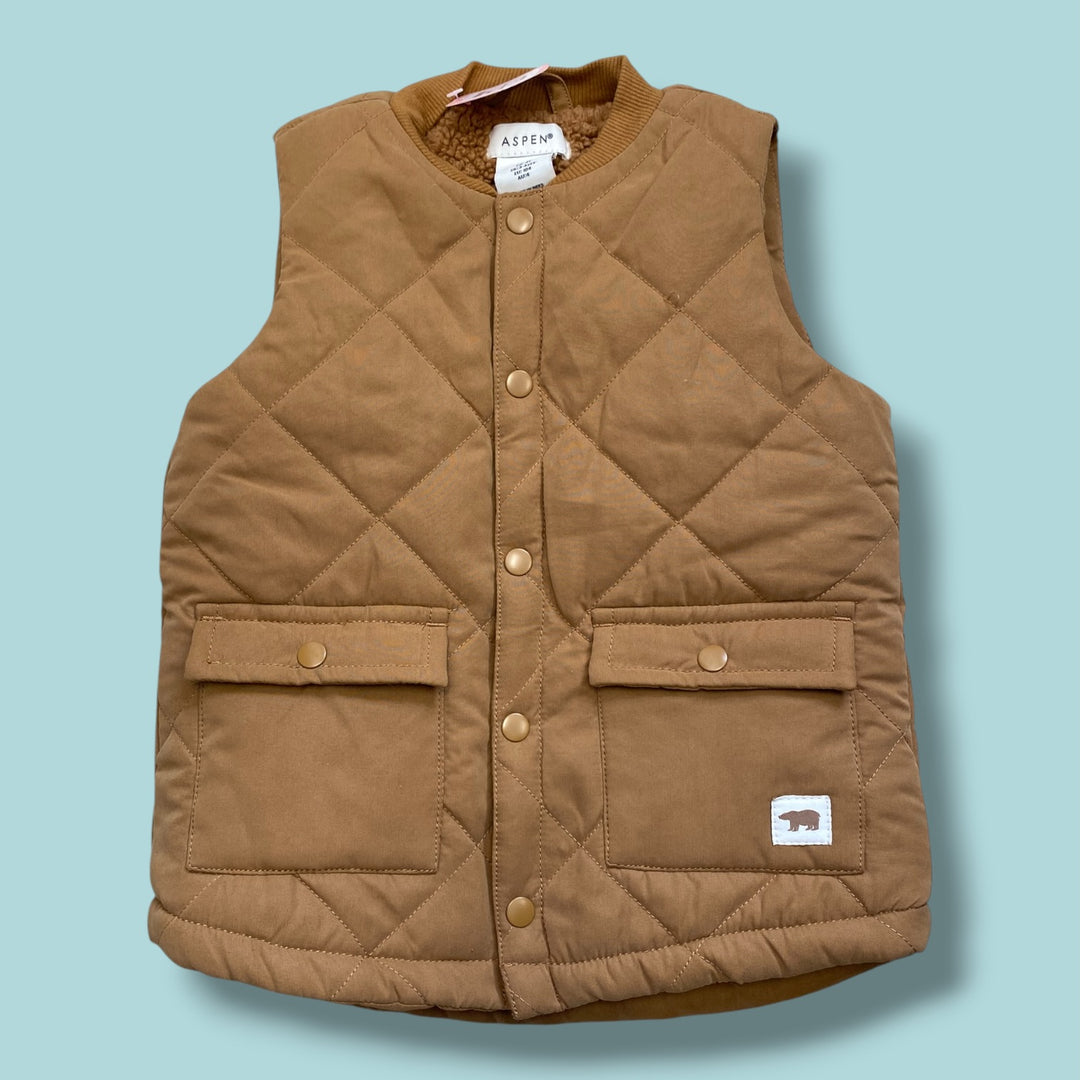 brown aspen vest, 4y