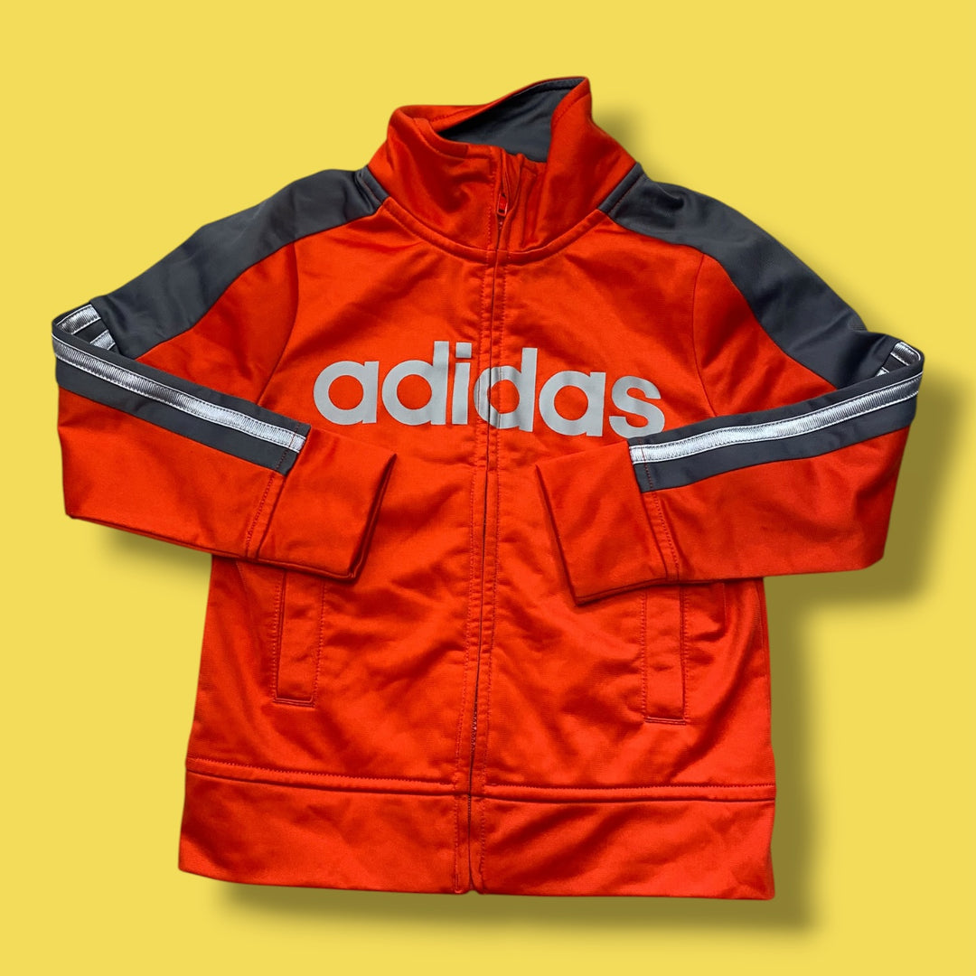 orange adidas zip up, 3y