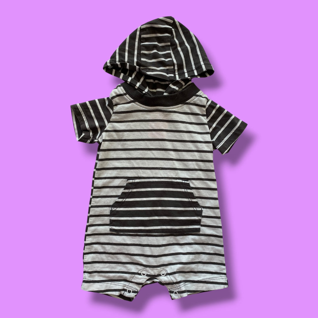White/Grey Carters Romper, 6m