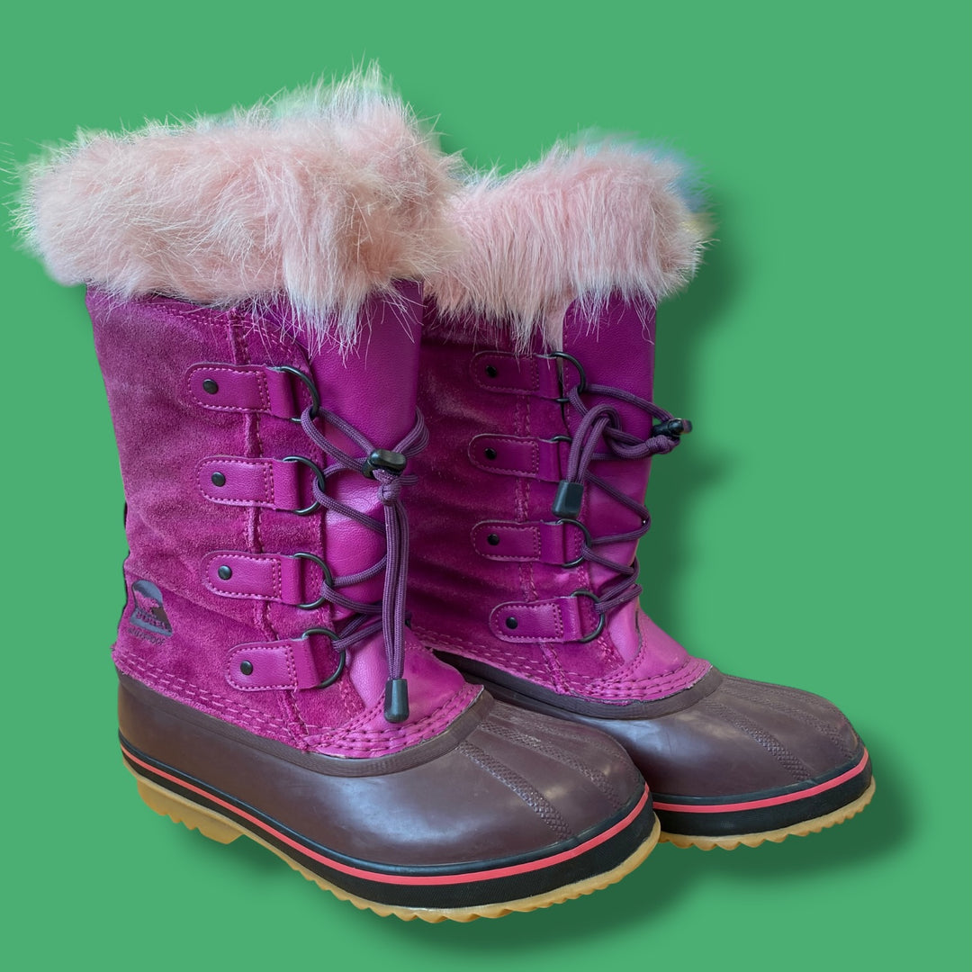 pink sorel winter boots, 5.0