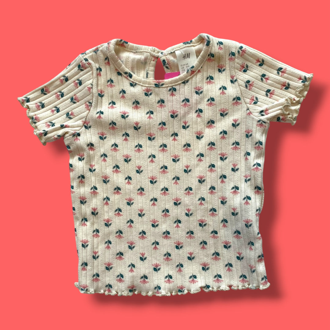 cream h&amp;m ribbed top, 6m
