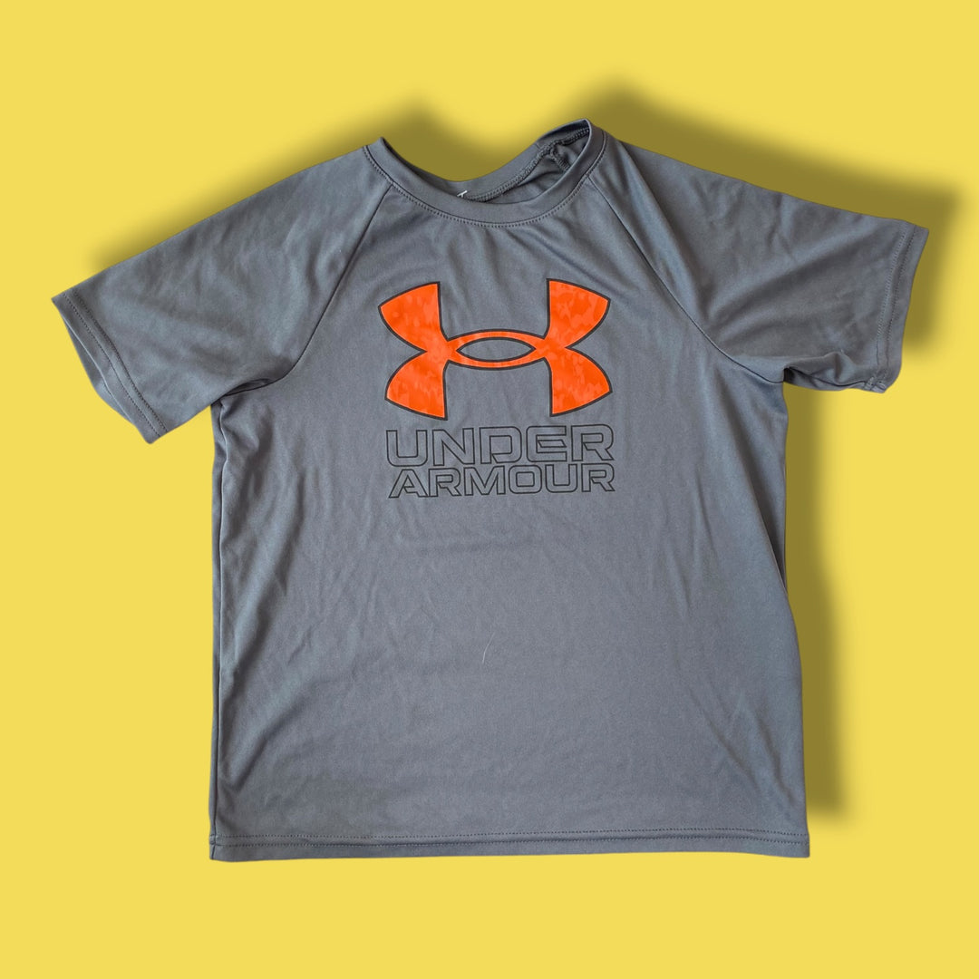 grey under armor t-shirt, 8y