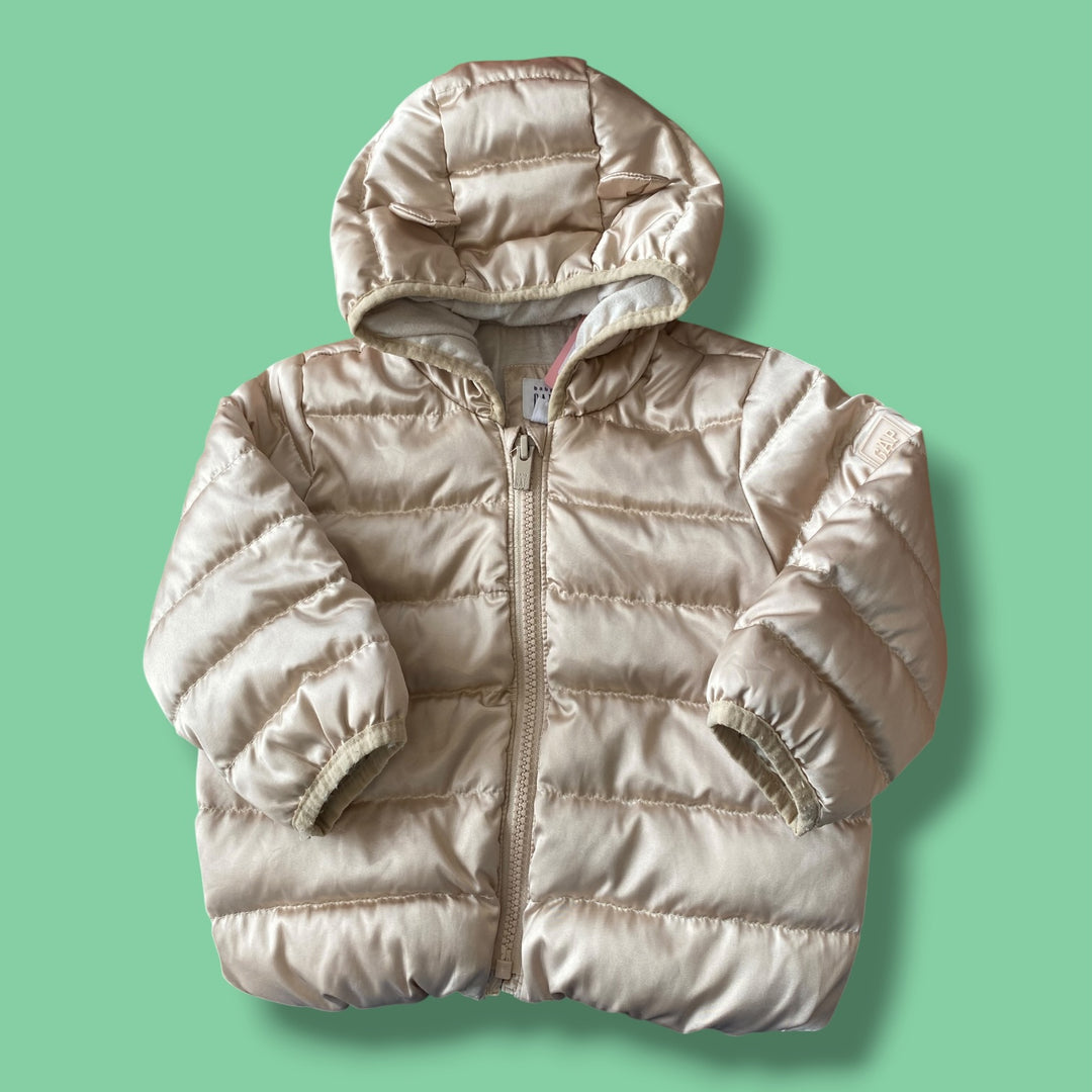 Gold Gap Puffer Jacket, 12-18m