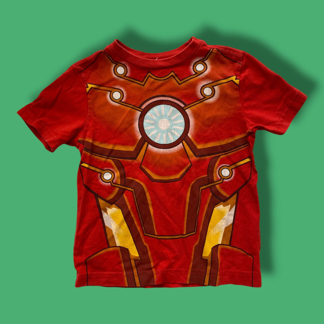 red iron man shirt, 4/5y