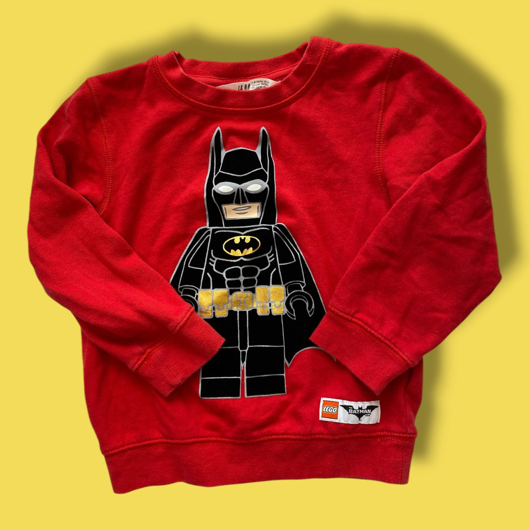 red h&amp;m lego sweatshirt, 4/6y