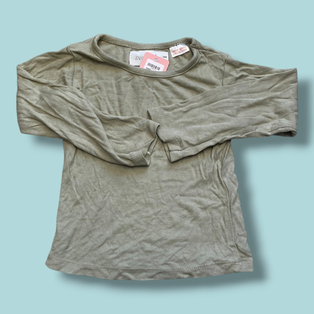 green zara long sleeve, 4Y