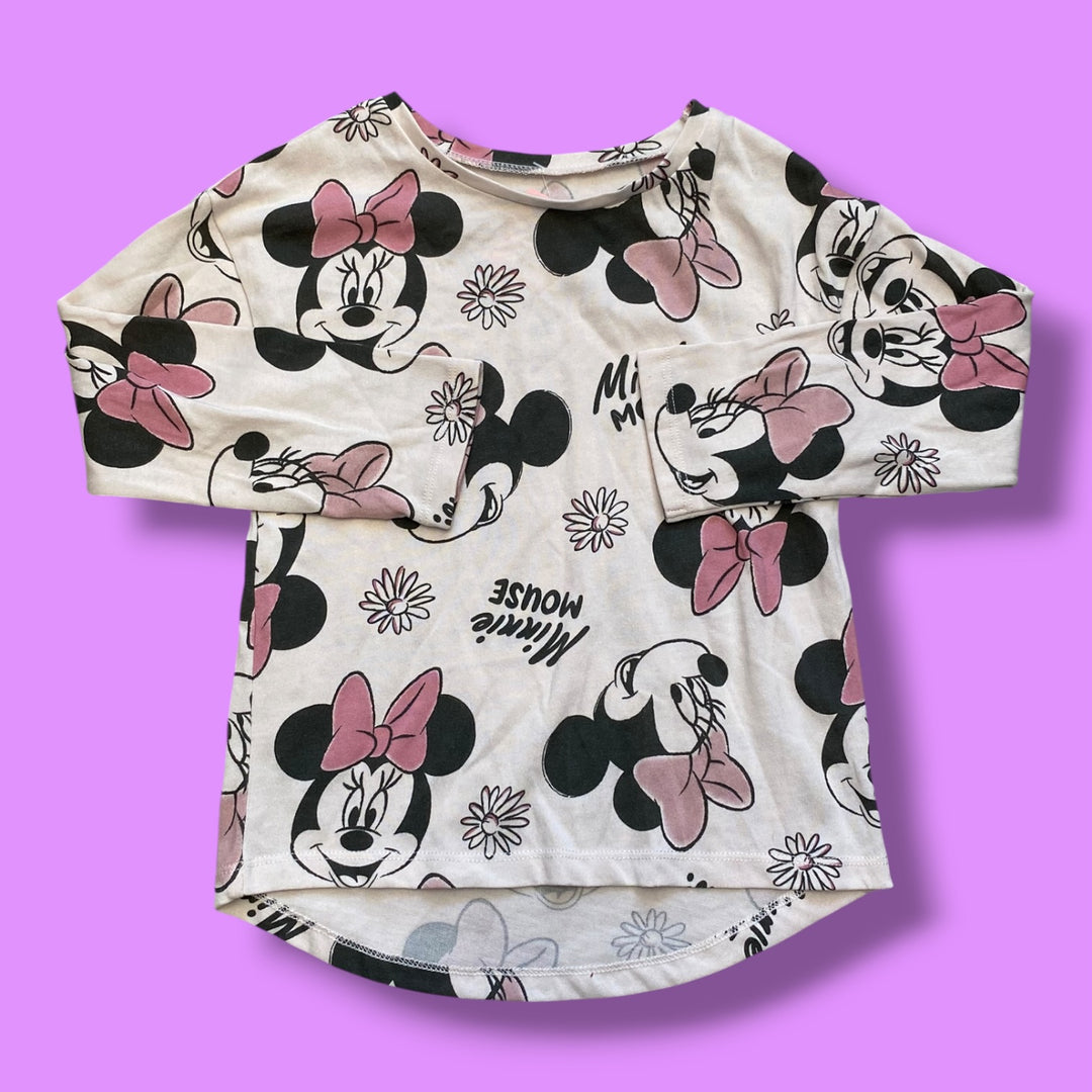white minnie long sleeve, 5y