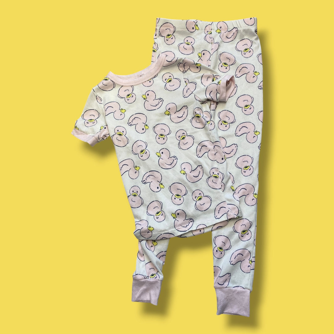 cream joe fresh duck pjs, 7/8y