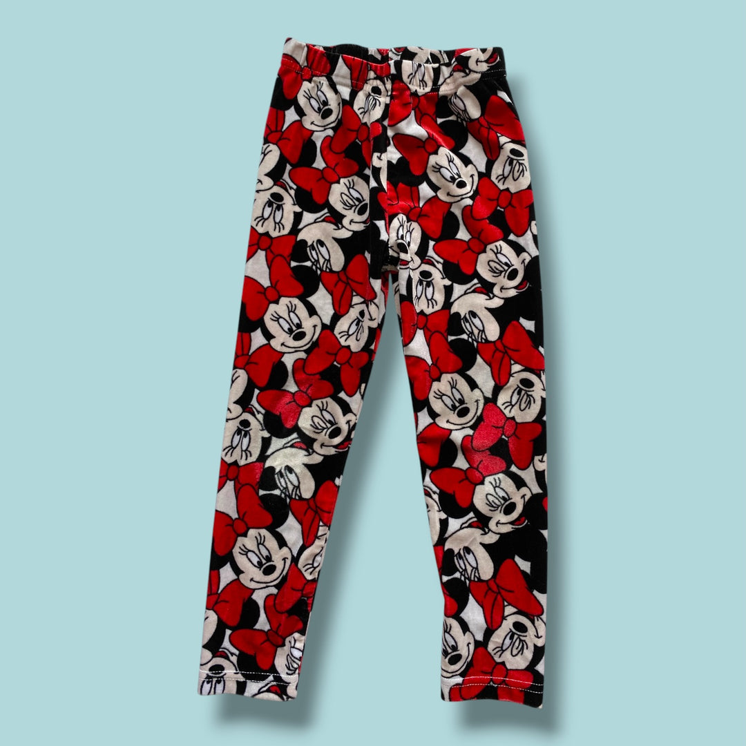 Red Disney velvet legging, 4T