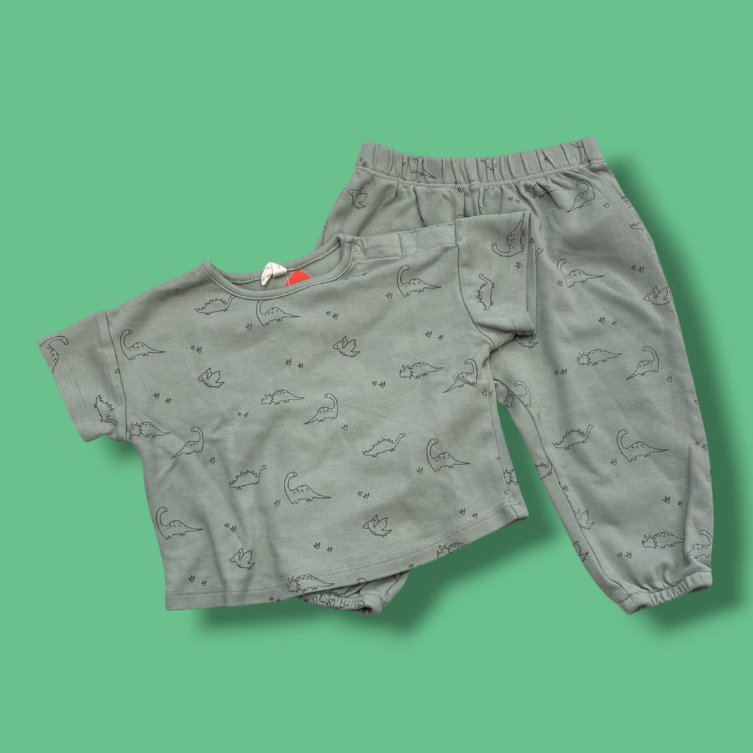 Green Quincy Mae 2 piece Set, 12-18m
