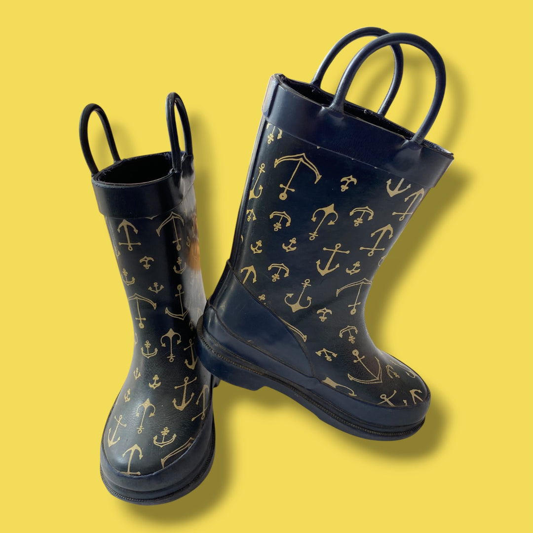 dark blue Unknown anchor Rainboots, 5.0
