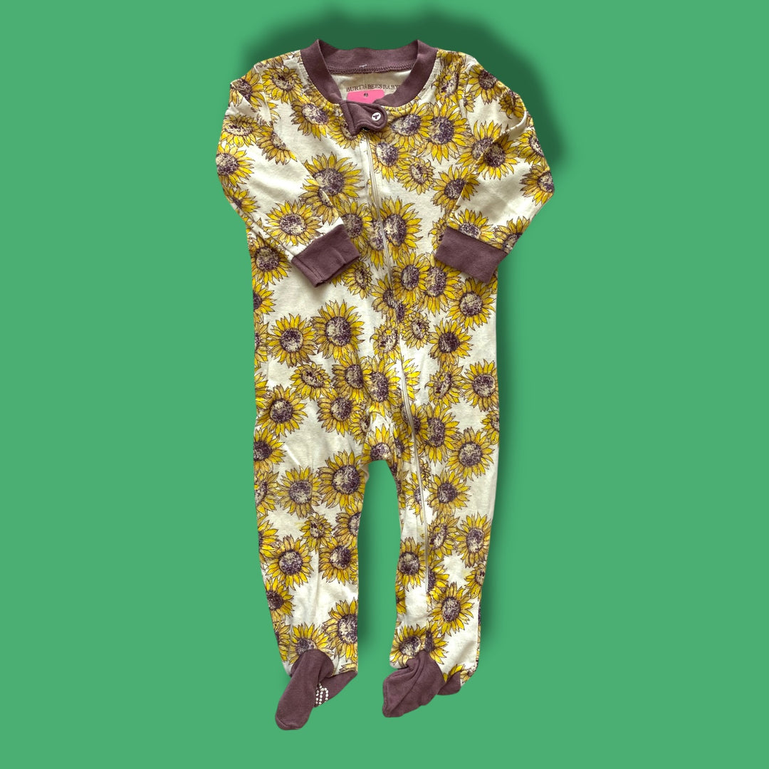 yellow burts bees pajamas, 3-6m