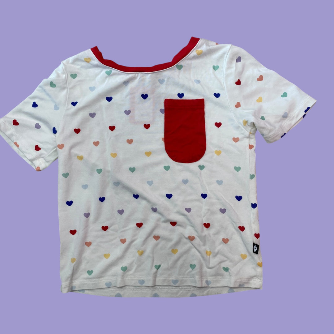 white Kyte hearts Bamboo, 3Y