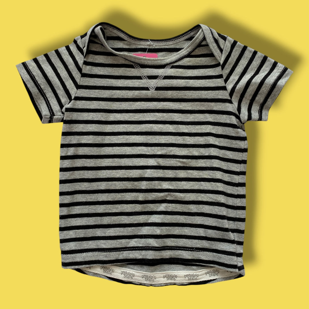 grey peekaboo beans t-shirt, 3-6m