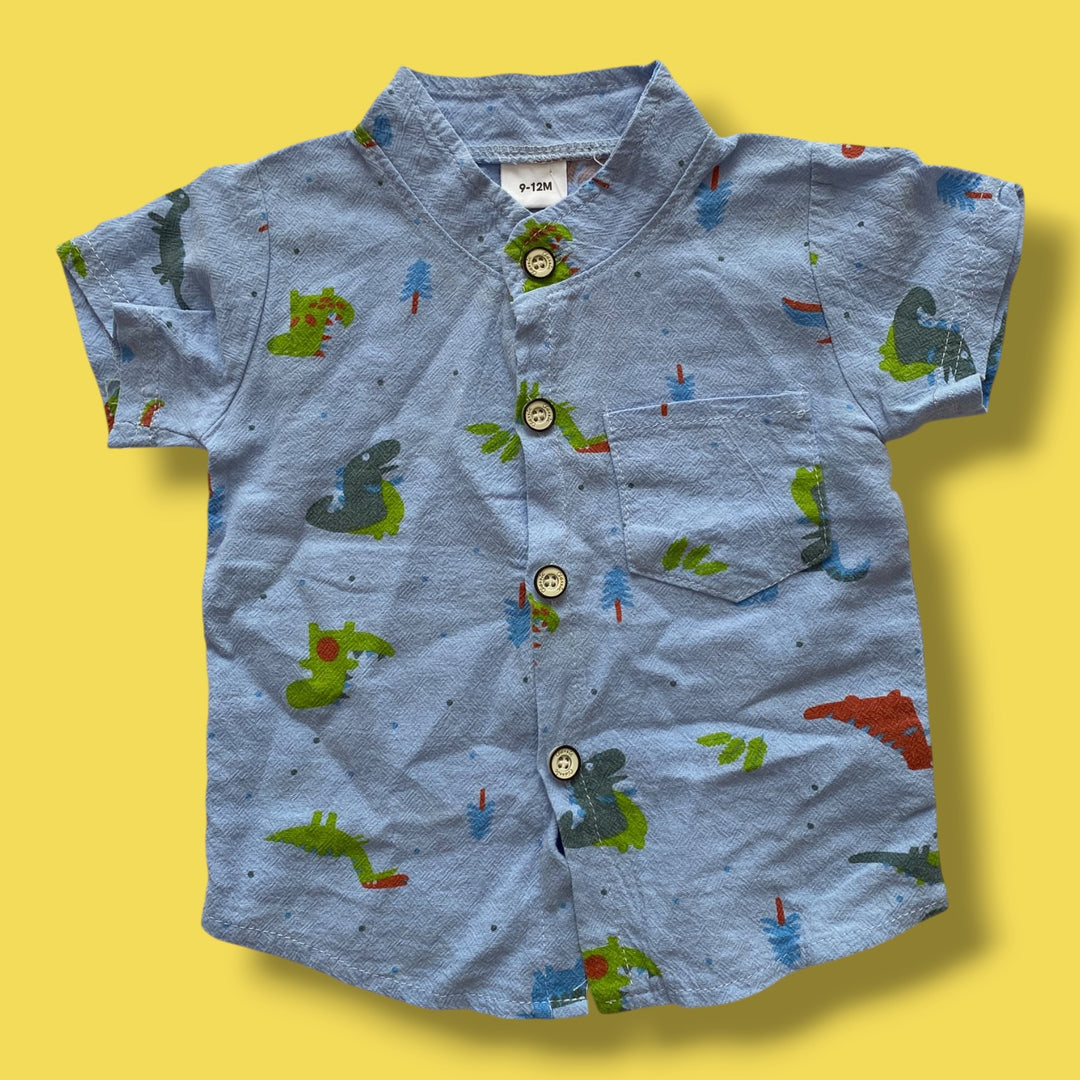 blue  dino top, 9-12m