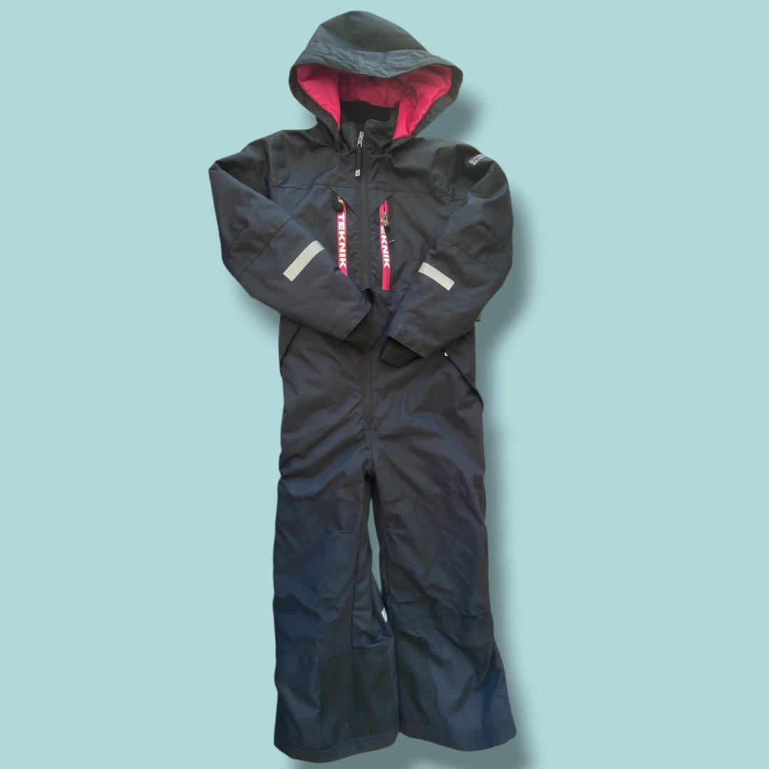 Black/Pink Deux par Deux One piece Snowsuit, 7Y