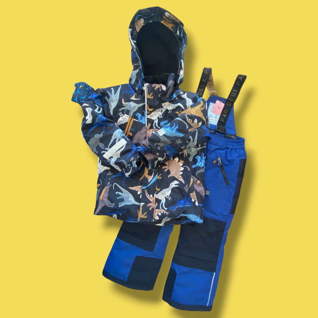 Black/Blue Deux Par  Deux 2 piece snowsuit, 4Y