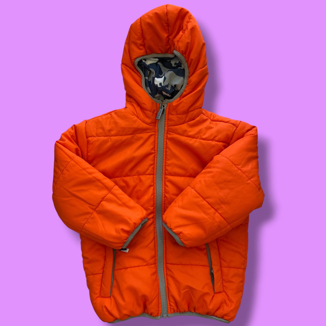 Orange/Blue Hatley Puffer Jack Reversible, 4Y