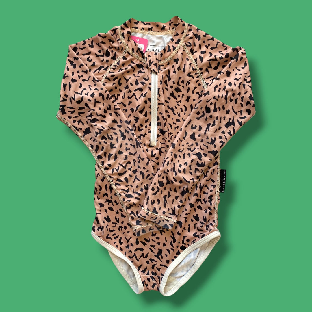 Brown Beach Bandit 1 piece Suit, 4-5Y