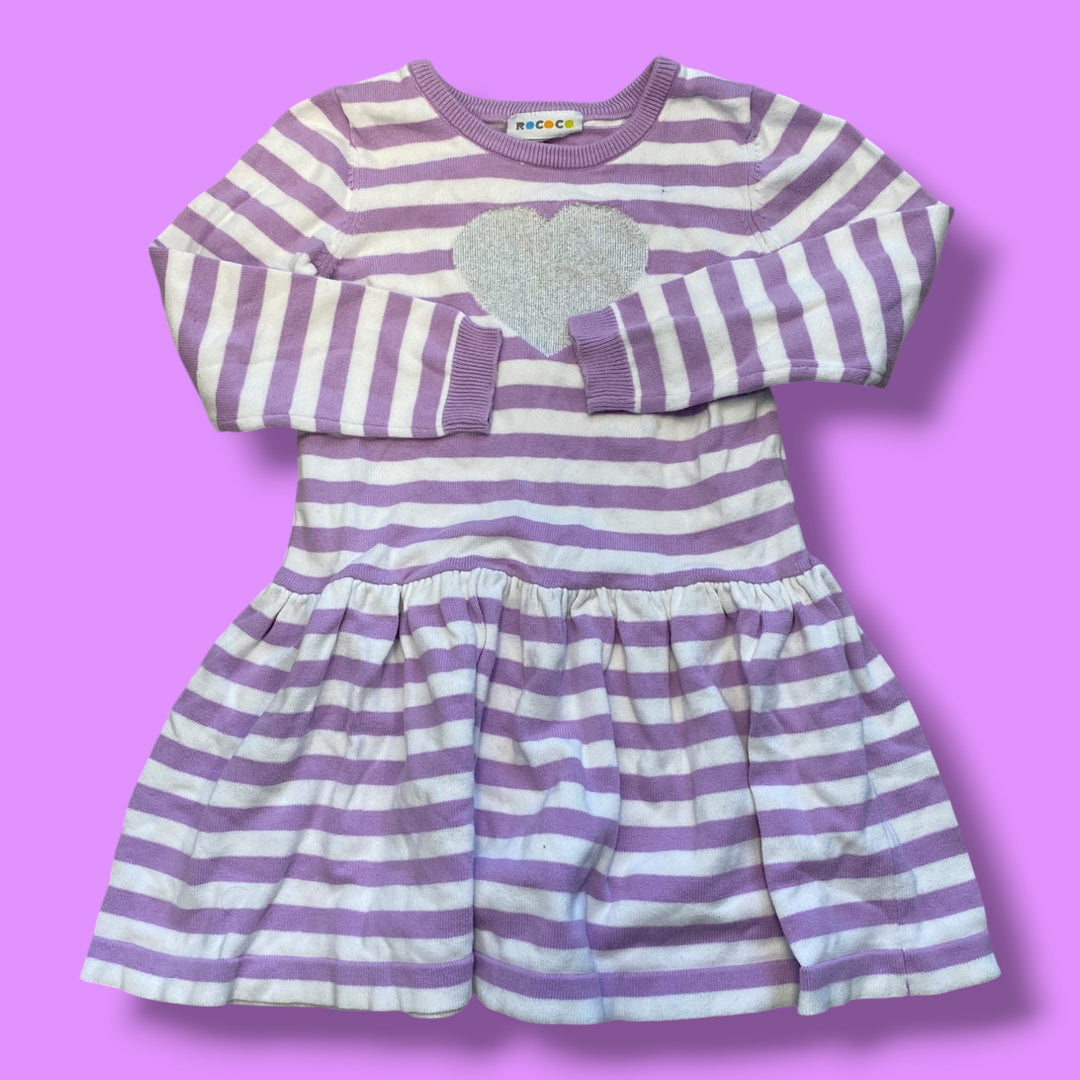 purple rococco knit dress, 5y