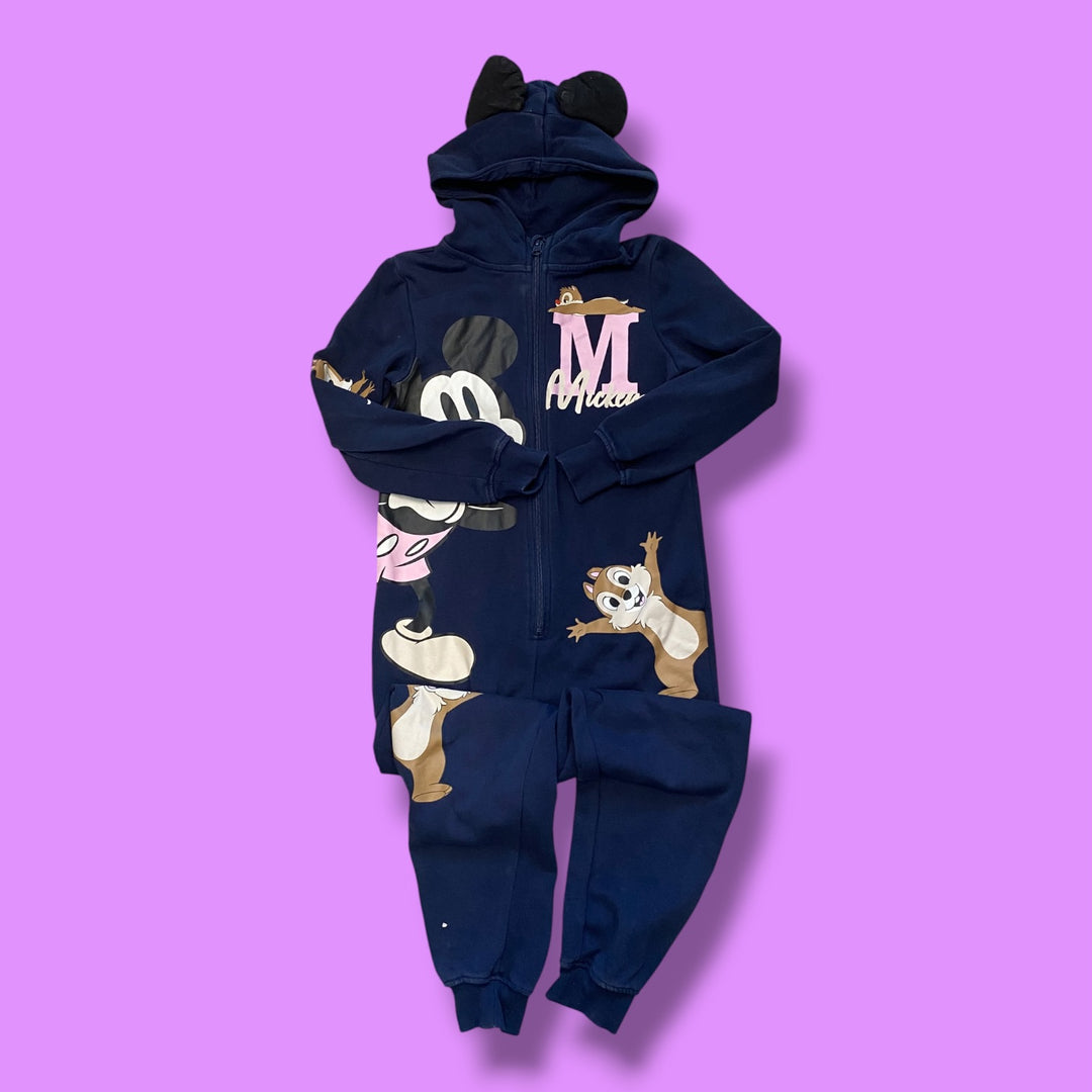 navy h&amp;m mickey romper, 8-10y