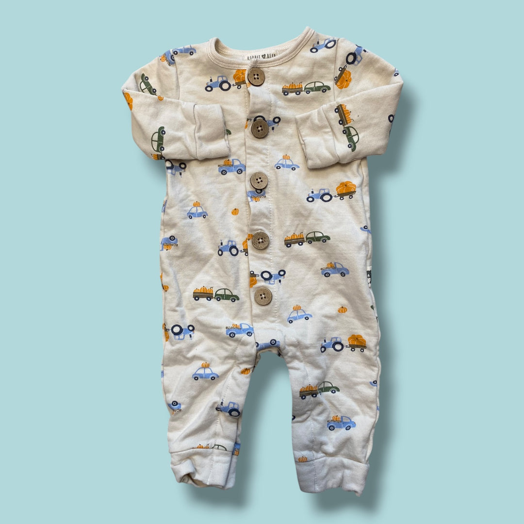 Tan Rabbit Bear Romper with accessories, 6m