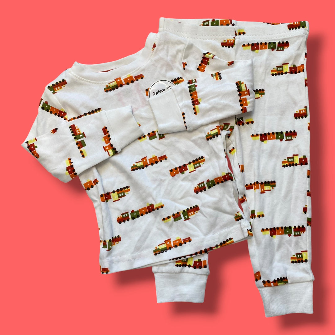 White George NWT train pjs, 12-18m