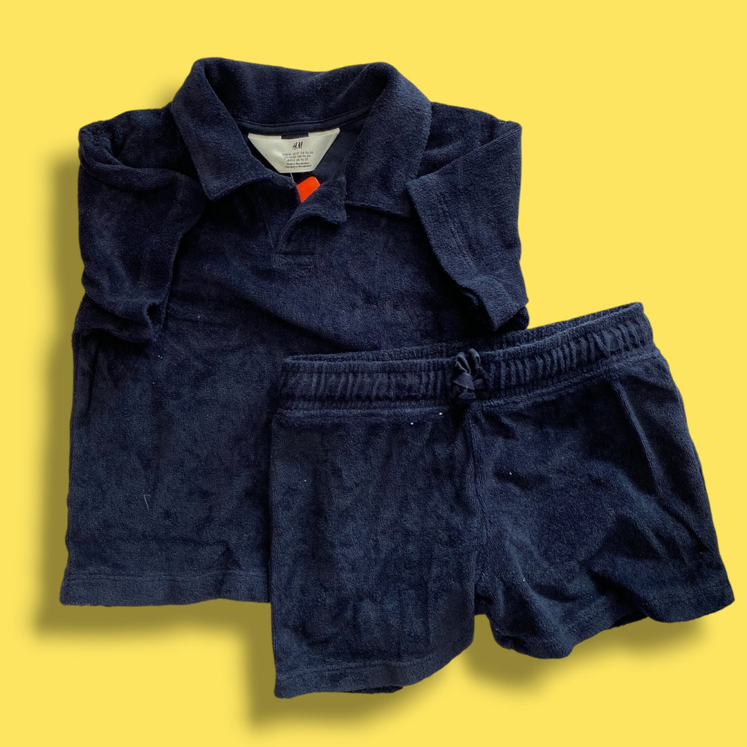 navy H&amp;M terry set, 2Y
