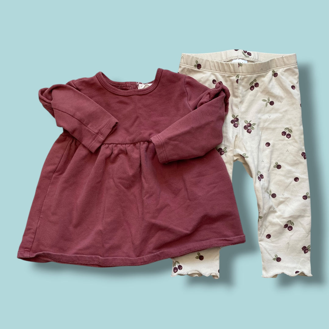 Burgandy Petit Lem 2 piece set, 9m