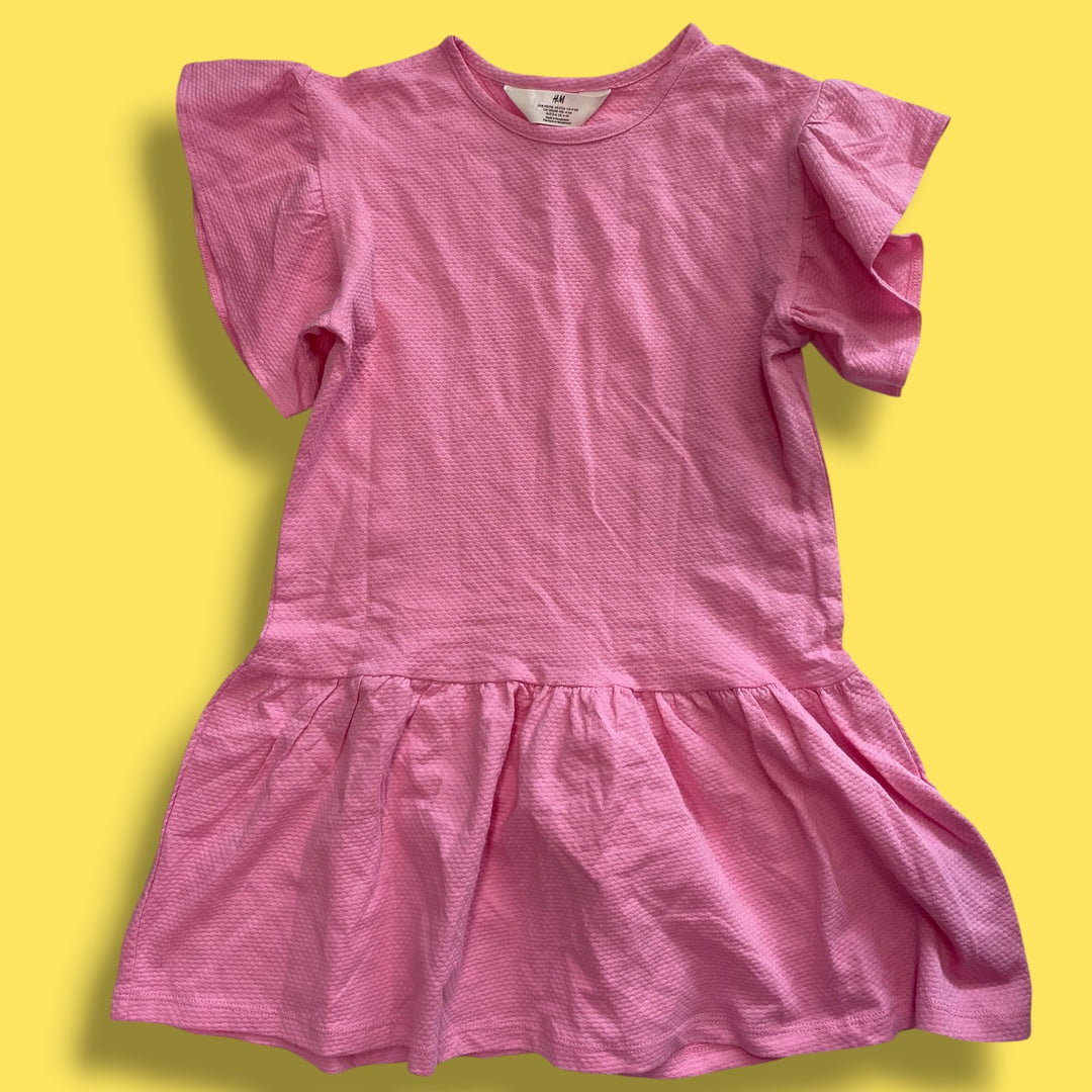 pink h&amp;m nwt ribbed dress, 5/6y