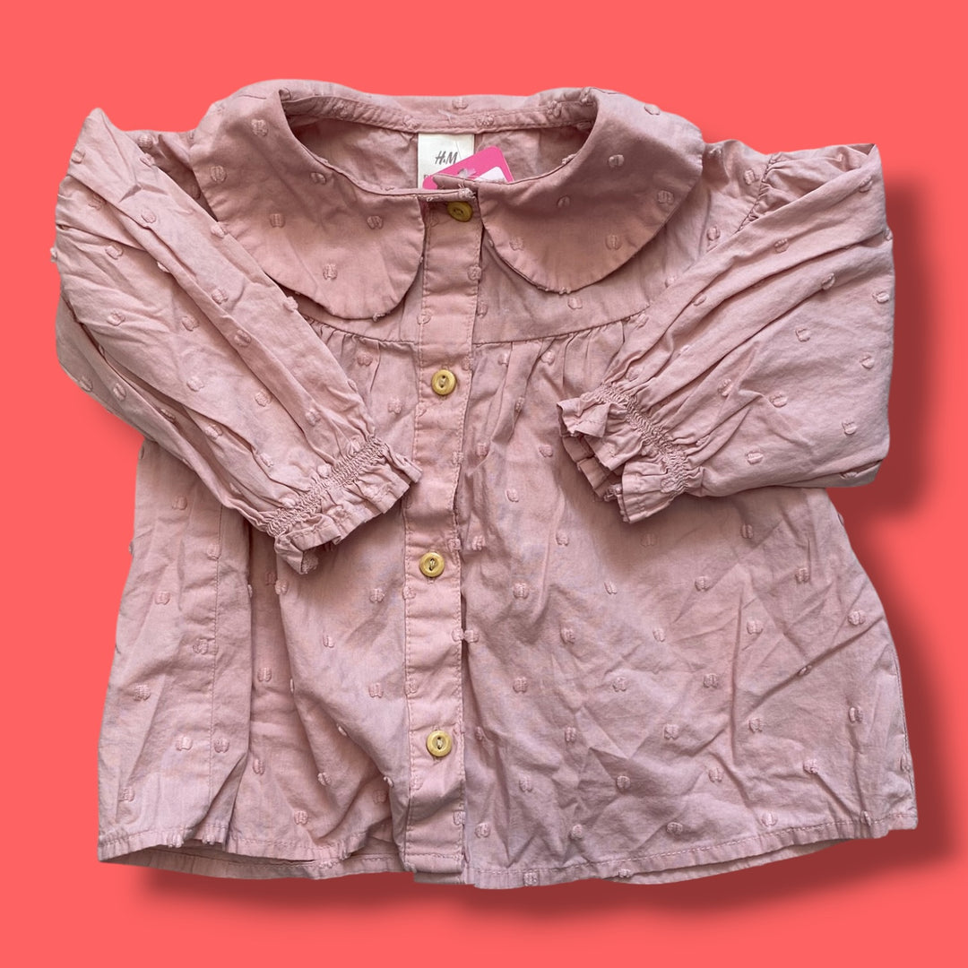 pink H&amp;M dotted blouse, 9m