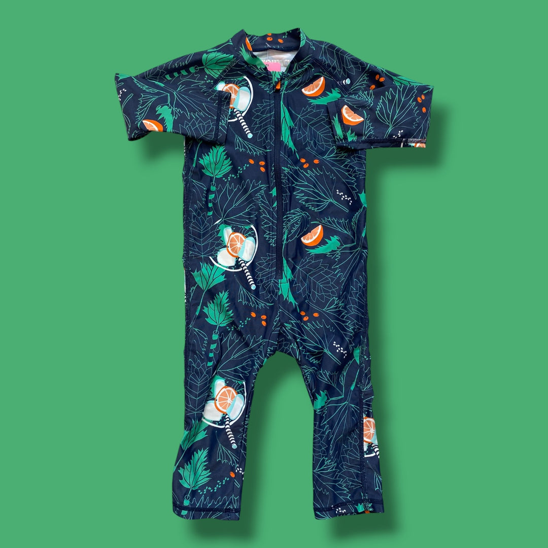 Blue/Green Reima one piece swim, 9-12m
