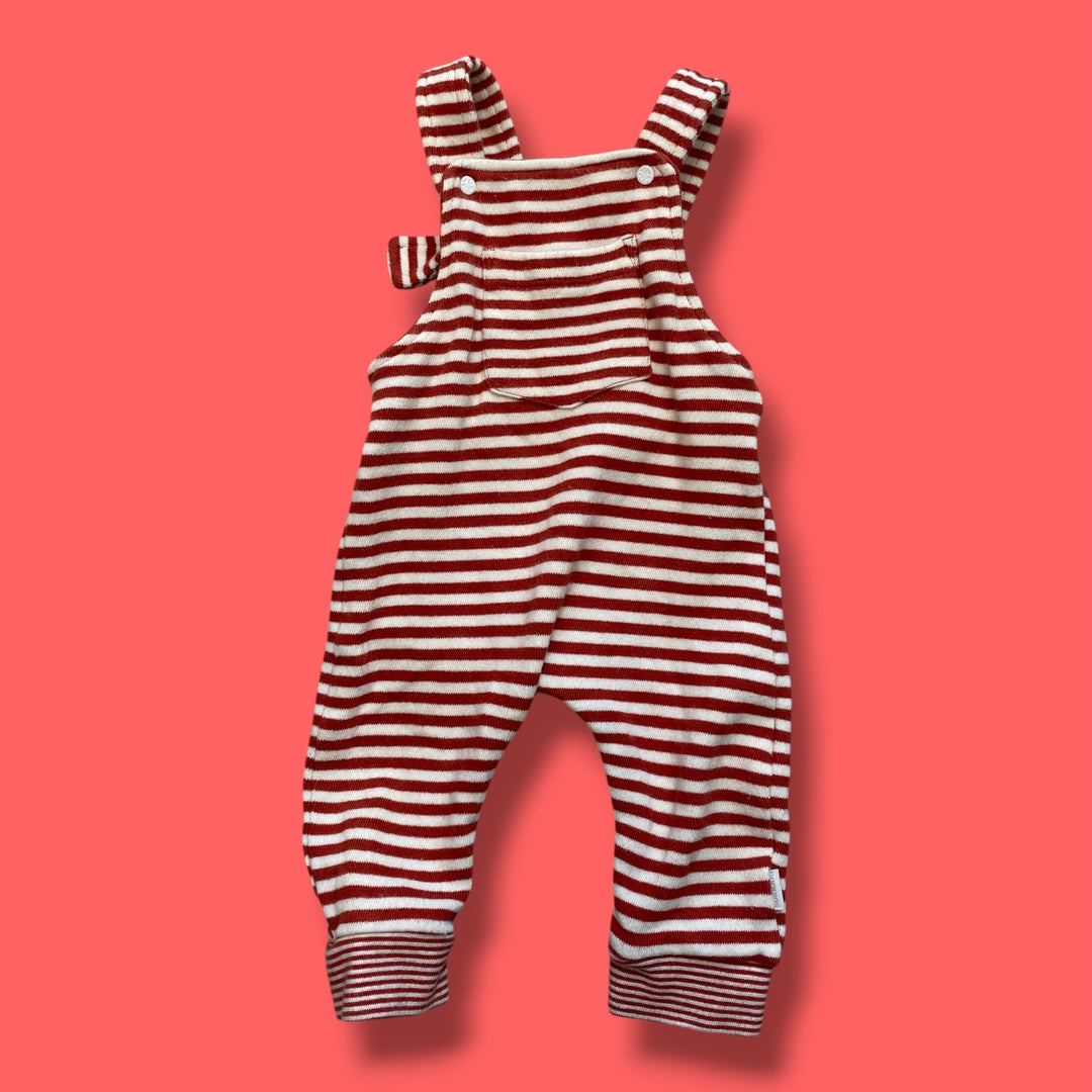 orange/white Noppies striped romper, 0-3m