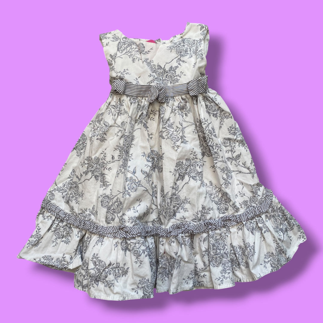 Grey Maggie &amp; Zoe floral dress, 18-24m