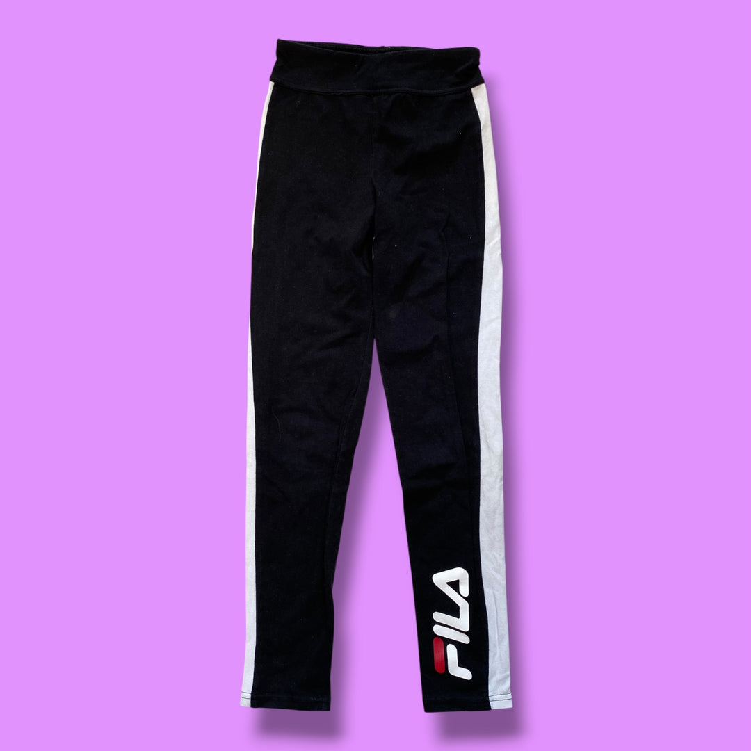 Black Fila leggings, 10-12Y
