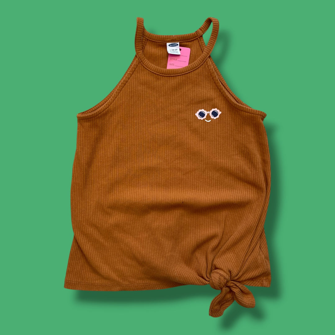 orange Old Navy ribbed tank, 10-12Y