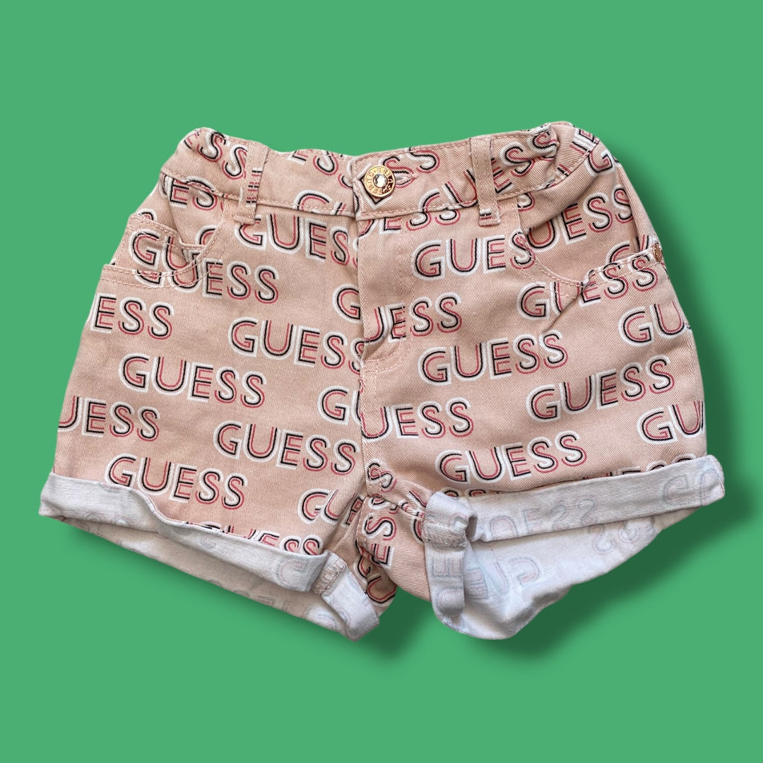 pink Guess logo shorts, 10Y